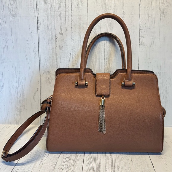 Charming Charlie Faux Brown Handbag - Picture 1 of 12